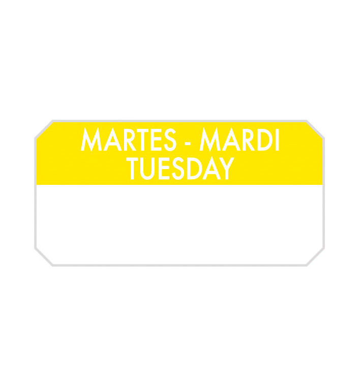 Rolo Adesivo Retangular "Tuesday" 5x2,5cm (1.000 Uds) Rolo Adesivo Retangular "Tuesday" 5x2,5cm (1.000 Uds)