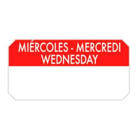 Rolo Adesivo Retangular "Wednesday" 5x2,5cm (1.000 Uds)