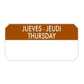 Rolo Adesivo Retangular "Thursday" 5x2,5cm (1.000 Uds)