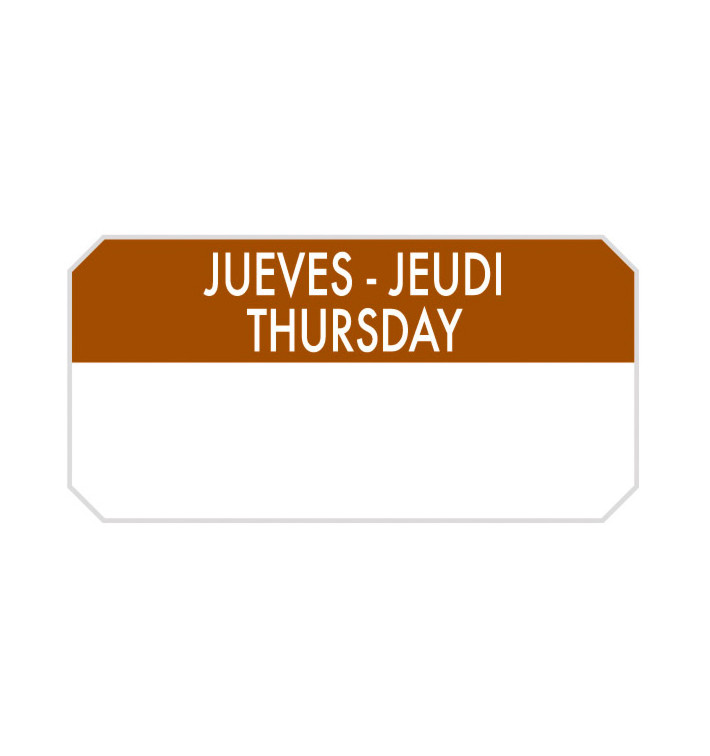 Rolo Adesivo Retangular "Thursday" 5x2,5cm (1.000 Uds) Rolo Adesivo Retangular "Thursday" 5x2,5cm (1.000 Uds)