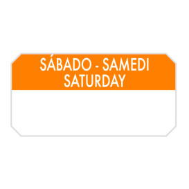 Rolo Adesivo Retangular "Saturday" 5x2,5cm (1.000 Uds)