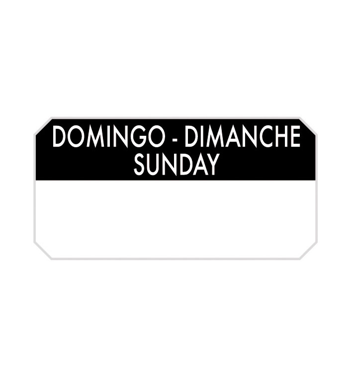 Rolo Adesivo Retangular "Sunday" 5x2,5cm (1.000 Uds) Rolo Adesivo Retangular "Sunday" 5x2,5cm (1.000 Uds)