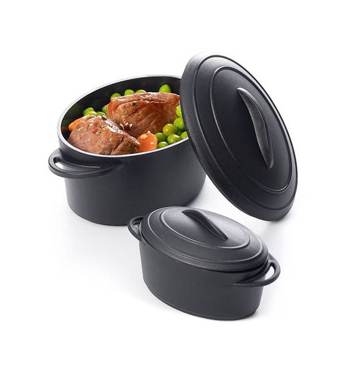 Tigela Degustação Preto com tampa 300ml (4 Uds) Tigela Degustação Preto com tampa 300ml (4 Uds)