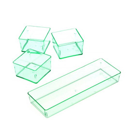 Bandeja Plastico "Water Green" 13,1x4,6 cm (12 Unidades)