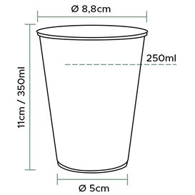 Copo de Plastico Transparente PP 350 ml (50 Unidades)