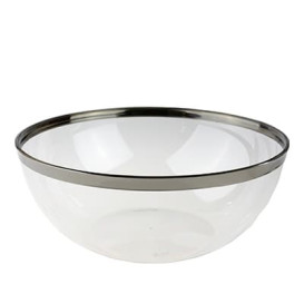 Tigela PS Cristal Duro Bordo Prata 3500ml Ø27cm (4 Uds)