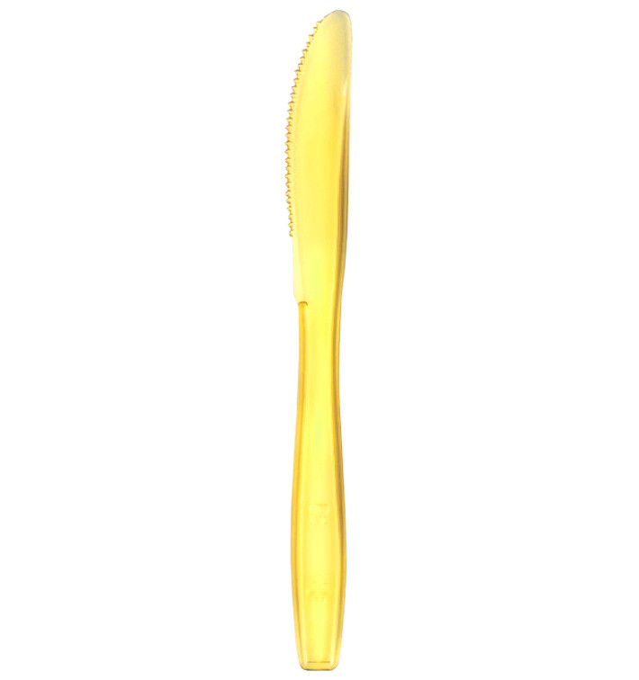 Faca de Plástico PS Premium Amarelo 190mm (1000 Uds) Faca de Plástico PS Premium Amarelo 190mm (1000 Uds)