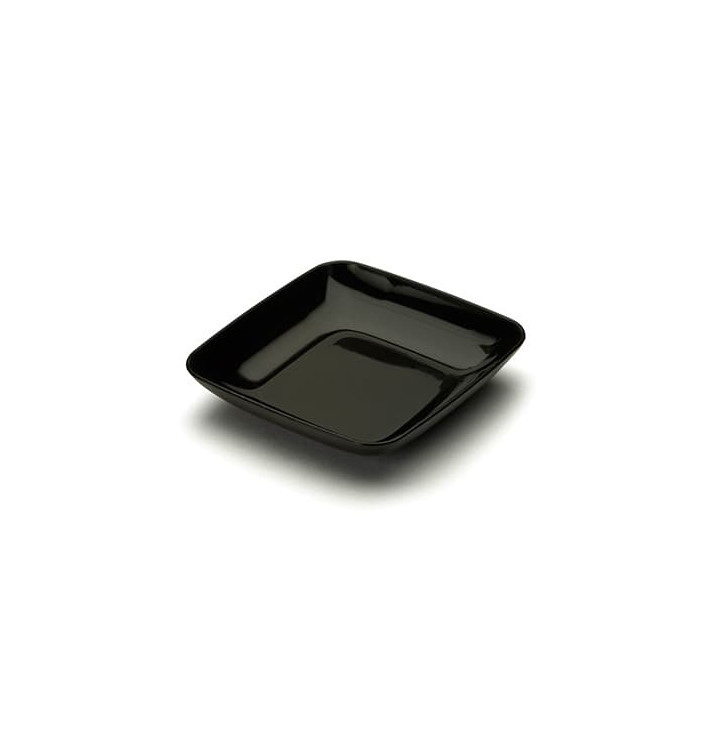 Prato Plastico Degustação Preto 6x6x1cm Prato Plastico Degustação Preto 6x6x1cm