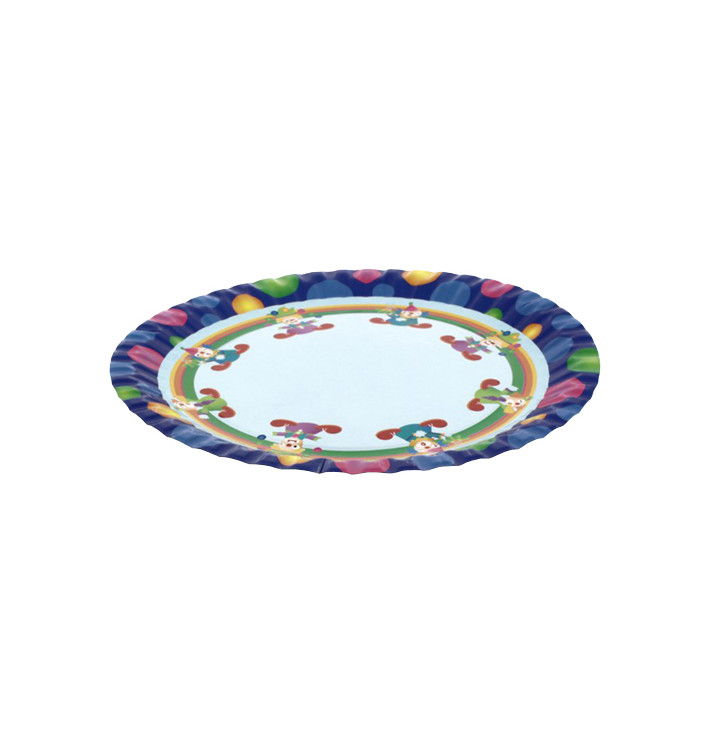Prato Cartão Desenho Palhaço 23 cm (8 Unidades) Prato Cartão Desenho Palhaço 23 cm (8 Unidades)
