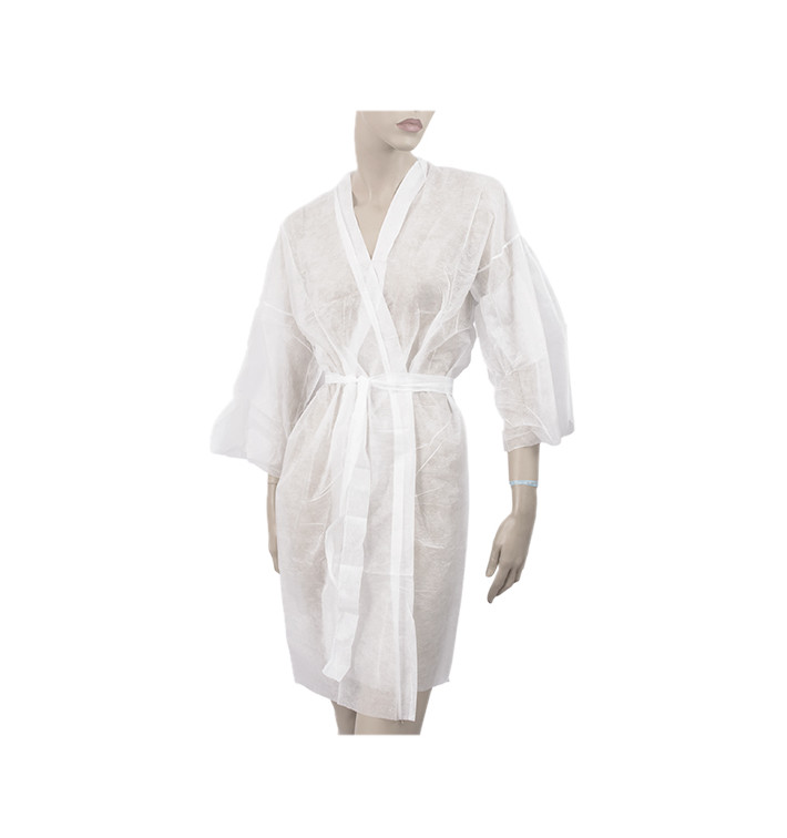 Bata Kimono en TST PP Tiras y Bolso Branco XL (10 Uds) Bata Kimono en TST PP Tiras y Bolso Branco XL (10 Uds)