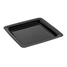 Prato Rigido Quadrado Preto  22,5x22,5cm (20 Uds)