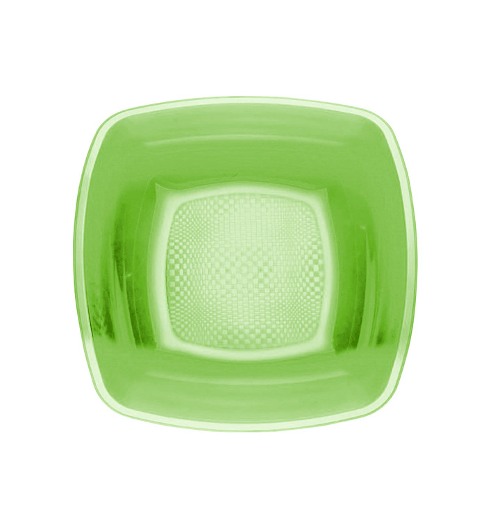 Prato Plastico Fundo Verde Limão Square PP 180mm (25 Uds) Prato Plastico Fundo Verde Limão Square PP 180mm (25 Uds)