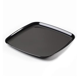 Bandeja Plastico Rigido Quadrada Preto 40x40cm (5 Uds)