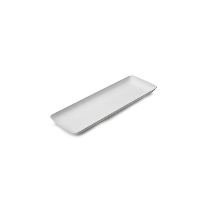 Bandeja Plastico Degustação Branco 6x19cm Bandeja Plastico Degustação Branco 6x19cm