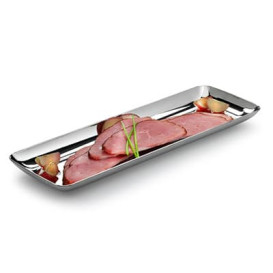 Bandeja Plastico Degustação Prata 6x19cm (20 Uds)