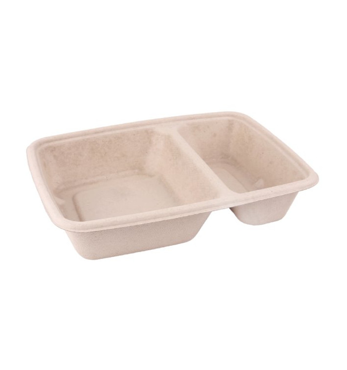 Embalagem Cana-de-açúcar PLA 2C 820ml 23x18x3cm (300 Uds) Embalagem Cana-de-açúcar PLA 2C 820ml 23x18x3cm (300 Uds)