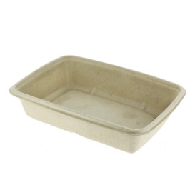 Embalagem Cana-de-açúcar PLA 580ml 19x14x3cm (300 Uds)