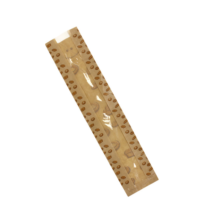 Saco de Papel Kraft Janela "Panes" 14+7x55cm (1000 Uds) Saco de Papel Kraft Janela "Panes" 14+7x55cm (1000 Uds)