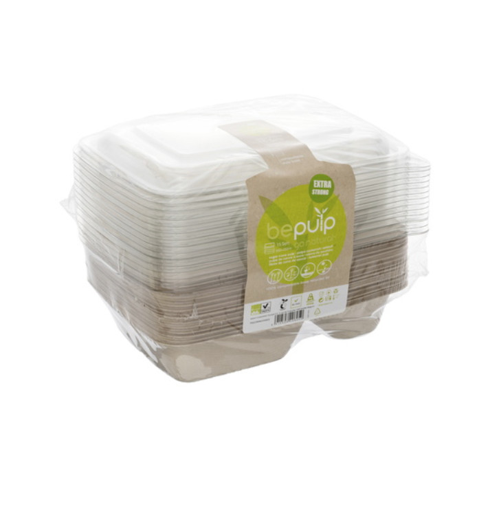 Embalagem Cana-de-açúcar 2 C com tampas 750ml 23x16cm (15 Uds) Embalagem Cana-de-açúcar 2 C com tampas 750ml 23x16cm (15 Uds)