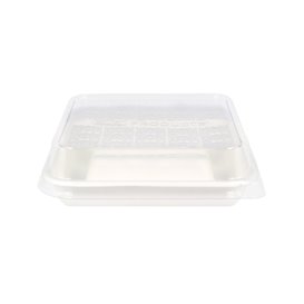 Embalagem para Tacos de Cana de Açúcar Branco 18,5x18,5cm (50 Uds)