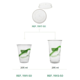 Copo Amido de Milho PLA "Green Stripe" 205ml (2.000 Uds)