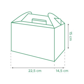 Caixa para Menu Kraft 225x145x150mm (25 Uds)