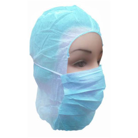 Touca Integral en Polipropileno Azul (50 Uds)