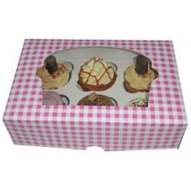 Caixa 6 Cupcakes Rosa 24,3x16,5x7,5cm (100 Unidades)