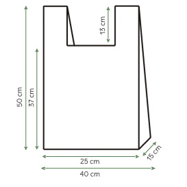Saco Plastico Alça Biodegradável 100% 40x50 cm (100 Uds)