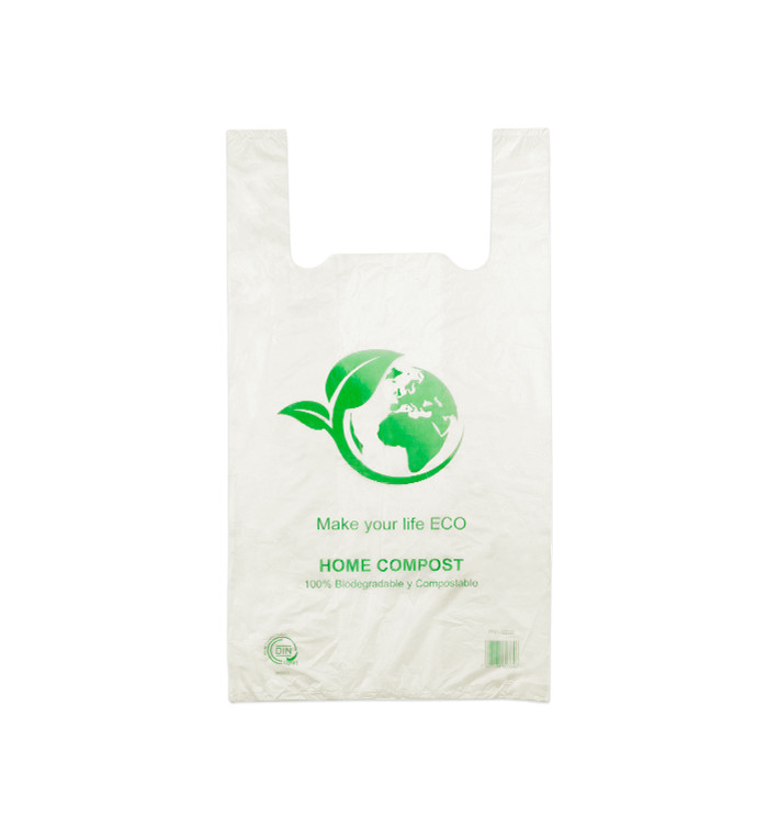 Saco Plastico Alça Biodegradável 100% 35x45cm (100 Uds) Saco Plastico Alça Biodegradável 100% 35x45cm (100 Uds)