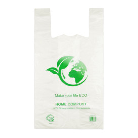 Saco Plastico Alça Biodegradável 100% 35x50cm (100 Uds)