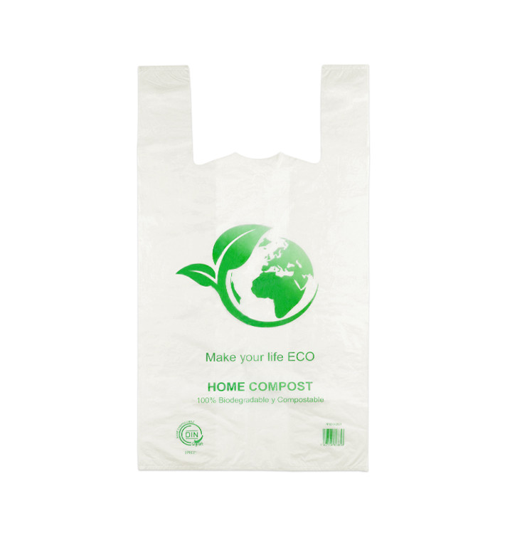 Saco Plastico Alça Biodegradável 100% 40x50cm (100 Uds) Saco Plastico Alça Biodegradável 100% 40x50cm (100 Uds)