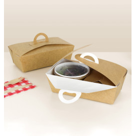 Caixa TakeAway com alça Kraft 20x10x7cm (140 Uds)