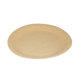 Prato de Cartão Redondo Anti-Gordura Kraft Ø22cm 195g/m² (450 Uds)