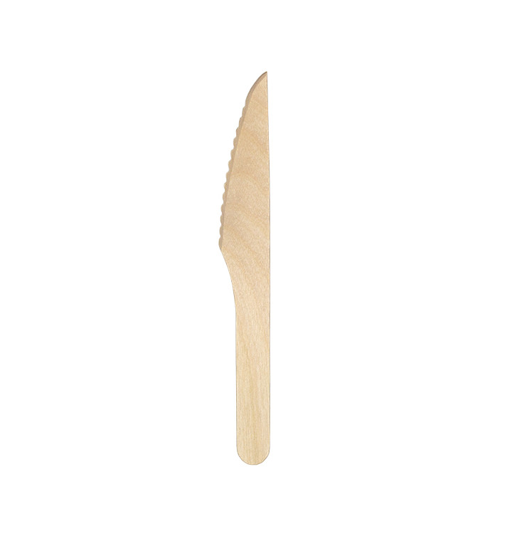 Faca em Madeira Descartável 16,5cm (25 Uds) Faca em Madeira Descartável 16,5cm (25 Uds)