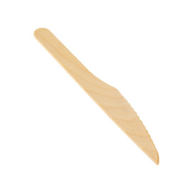 Faca em Madeira Descartável 16,5cm (25 Uds)