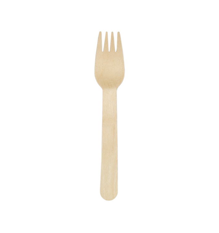 Garfo em Madeira Descartável 16cm (25 Uds) Garfo em Madeira Descartável 16cm (25 Uds)