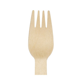 Garfo em Madeira Descartável 16cm (1.000 Uds)