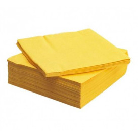 Guardanapos Papel Amarelo 2F Ponta-Ponta 33x33cm (50 Uds)