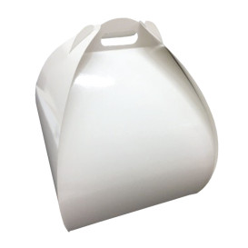 Caixa Borboleta de Bolos Altos Branco 25x25x32cm (100 Uds)