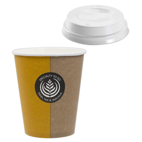 Copos de Cartão "Specialty" 6 Oz/180 ml + Tampa Ø7,0cm (1.000 Uds)