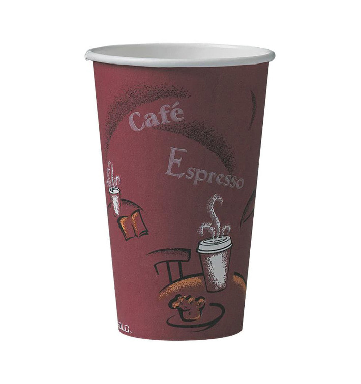 Copo de Cartão 16Oz/500 ml "Bistro" Ø8,9cm (50 Uds) Copo de Cartão 16Oz/500 ml "Bistro" Ø8,9cm (50 Uds)