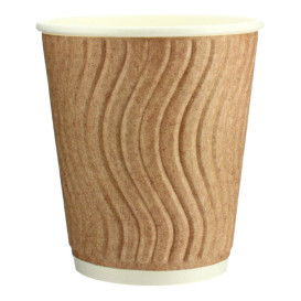 Copo de Cartão 9Oz/210 ml Rizado en Kraft  Ø8cm (30 Uds)