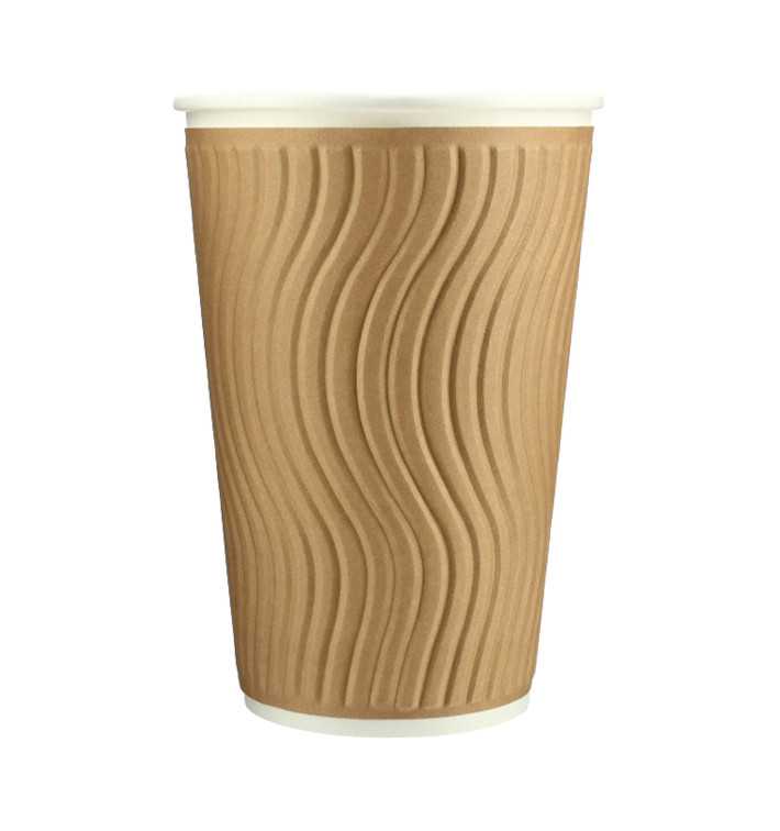 Copo de Cartão 16Oz/495 ml Rizado en Kraft Ø9,0cm (620 Uds) Copo de Cartão 16Oz/495 ml Rizado en Kraft Ø9,0cm (620 Uds)