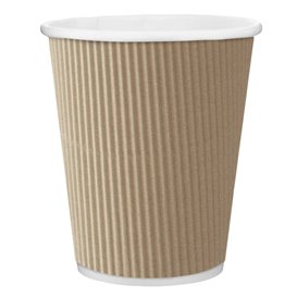 Copo de Cartão 8 Oz/250 ml Rizado en Kraft Ø8cm (25 Uds)