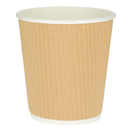 Copo de Cartão 8 Oz/250ml Rizado en Kraft Ø8cm (500 Uds)