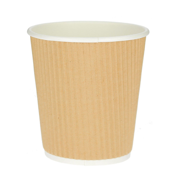 Copo de Cartão 8 Oz/250ml Rizado en Kraft Ø8cm (500 Uds) Copo de Cartão 8 Oz/250ml Rizado en Kraft Ø8cm (500 Uds)
