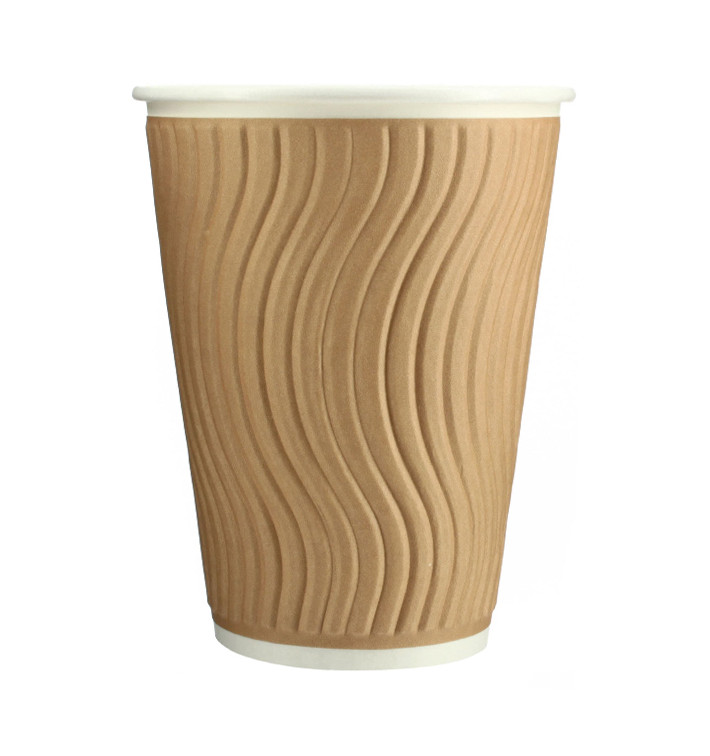 Copo de Cartão 12Oz/360 ml Rizado en Kraft Ø9,0cm (740 Uds) Copo de Cartão 12Oz/360 ml Rizado en Kraft Ø9,0cm (740 Uds)