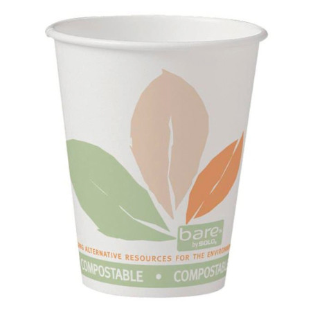 Copo de Cartão PLA Bare 8 Oz/240ml Ø8,0cm (50 Uds)