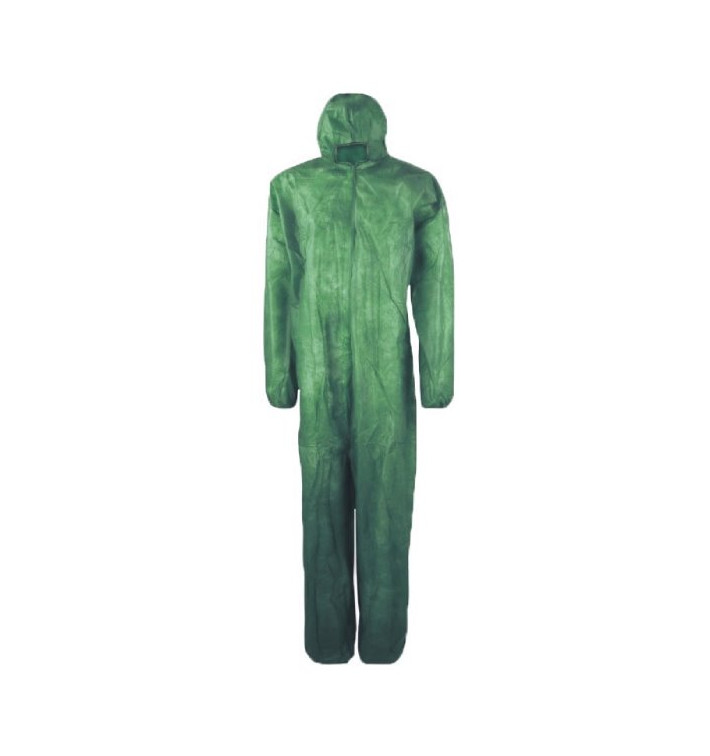 Fato de Proteção TST PP Capuz e Fecho Zíper XXL Verde (1 Ud) Fato de Proteção TST PP Capuz e Fecho Zíper XXL Verde (1 Ud)